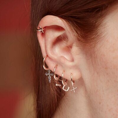 CHARM LUXURY PIERCING CON STELLA IN ORO ROSA