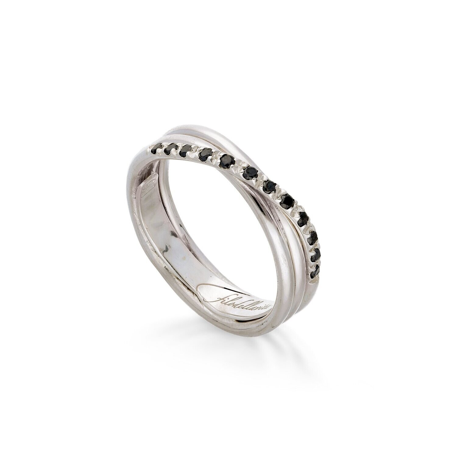 ANELLO ARGENTO E DIAMANTI NERI