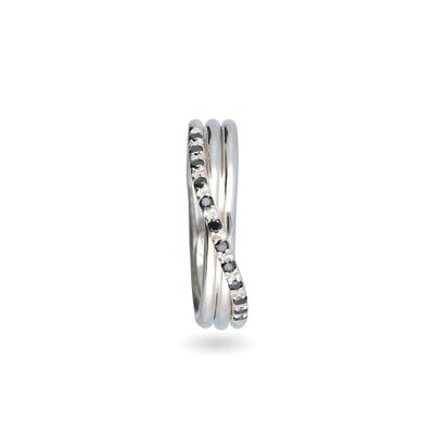 ANELLO ARGENTO E DIAMANTI NERI