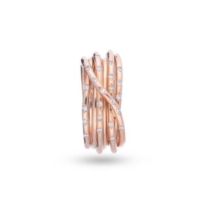 ANELLO LEDA ORO ROSA 18 KT E DIAMANTI