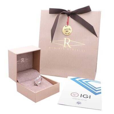 Solitario Oro Bianco 9kt - Diamante ct. 0,08 F/VS1