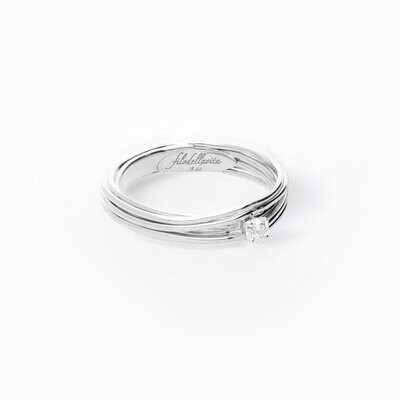 Solitario Oro Bianco 9kt - Diamante ct. 0,08 F/VS1