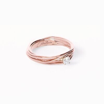 Solitario Oro rosa 9kt - Diamante ct. 0,14 F/VS2