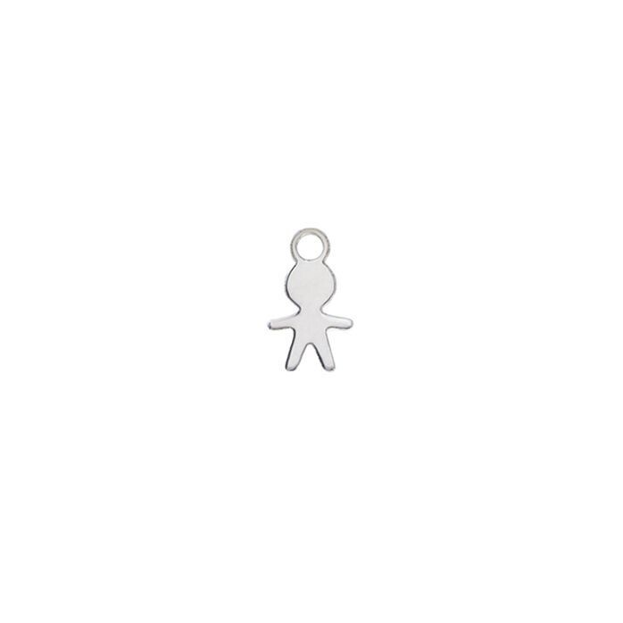 CHARM CON BIMBO IN ORO BIANCO