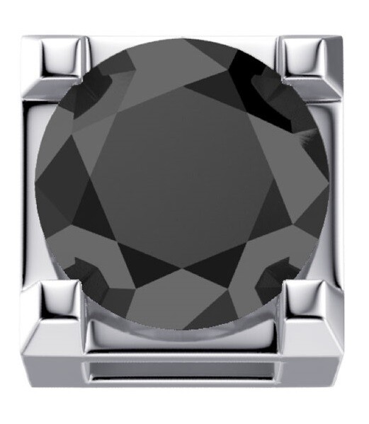 Griffe in oro bianco con diamante nero 0.05