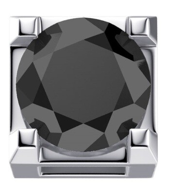 Griffe in oro bianco con diamante nero 0.05