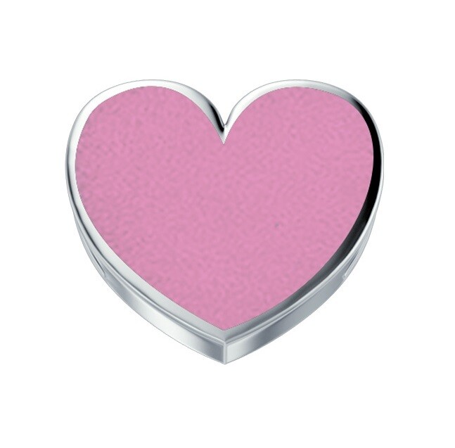 Cuore reverso smalto rosa