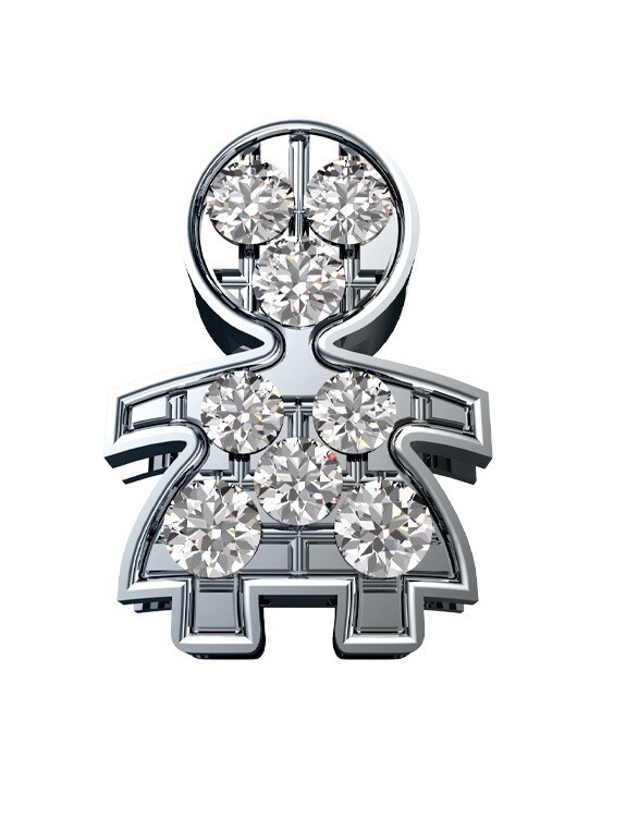 Adulto donna oro bianco 18 kt PAVE&#39;