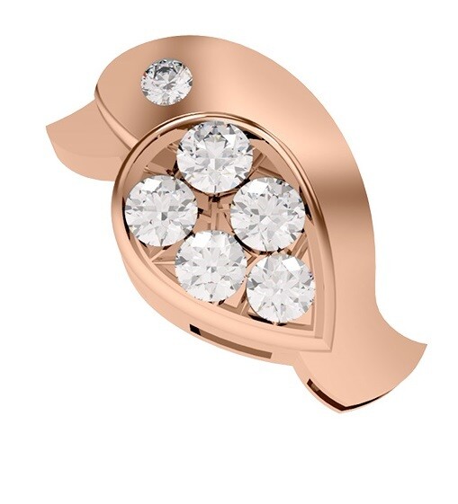 Pappagallo in oro rosa e diamanti