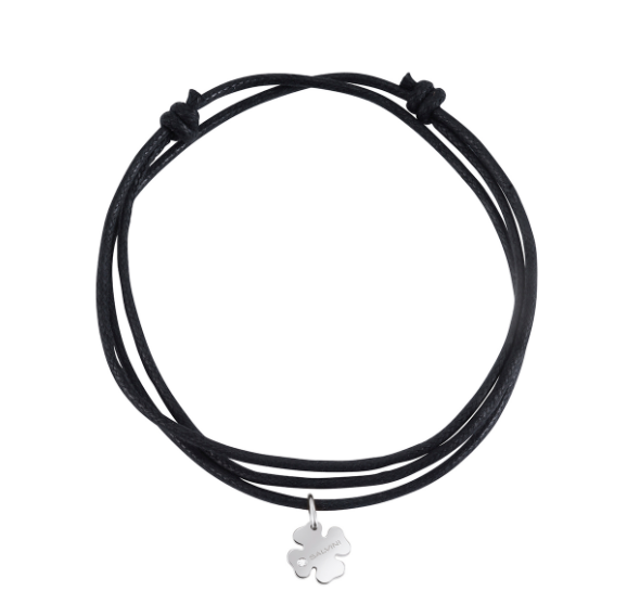 Ciondolo 9 kt quadrifoglio bianco