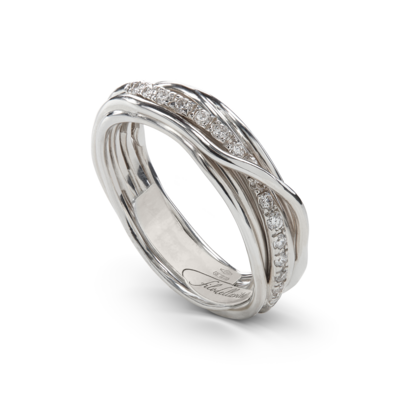 ANELLO FILODELLAVITA CLASSIC 7 FILI IN ARGENTO E DIAMANTI BIANCHI
