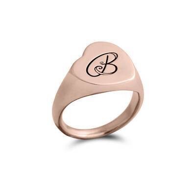 MIGNOLO CUORE OBLIQUO IN ORO ROSA 9 KT (senza incisione)