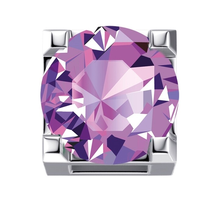 Griffe in oro bianco 18 kt con ametista viola