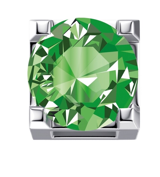 Griffe in oro bianco 18 kt con ametista verde