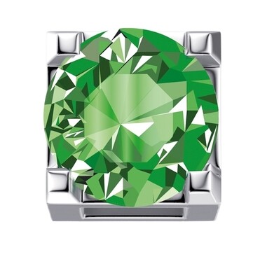 Griffe in oro bianco 18 kt con ametista verde
