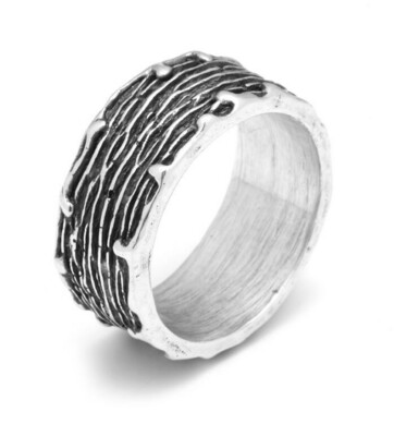 Anello Fascia Graffiato