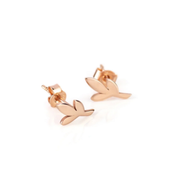 Coppia di orecchini FOGLIA in oro rosa 9 KT