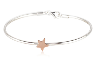 Bracciale in argento con stella in oro 9 kt
