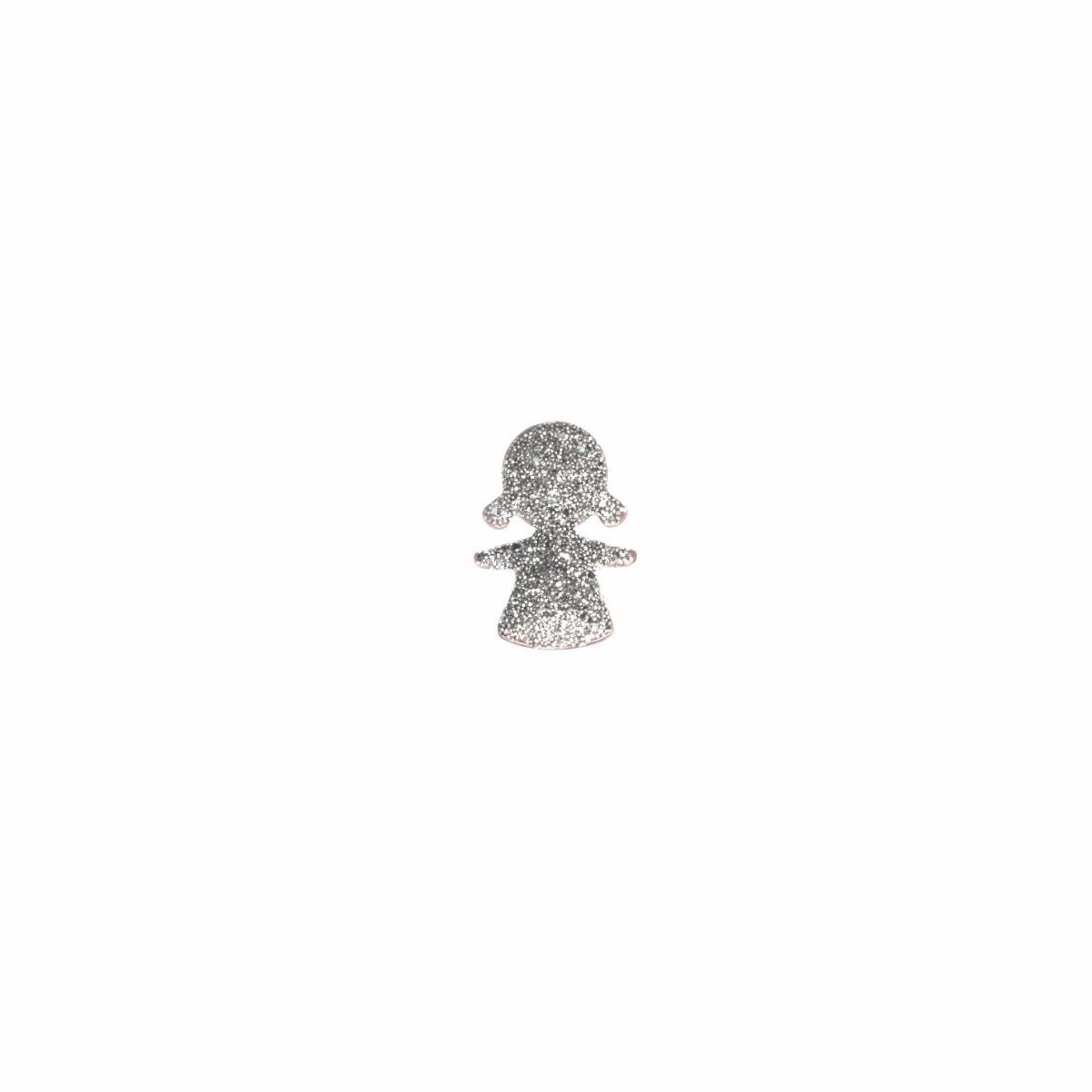 ORECCHINO SINGOLO 18KT BIMBA POLVERE DIAMANTI CROMO