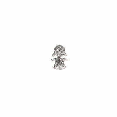 ORECCHINO SINGOLO 18KT BIMBA POLVERE DIAMANTI CROMO