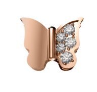 Farfalla in oro rosa 18 kt con pavè
