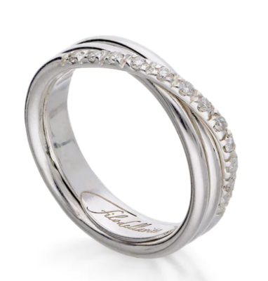 ANELLO 3 FILI IN ARGENTO 925 E DIAMANTI