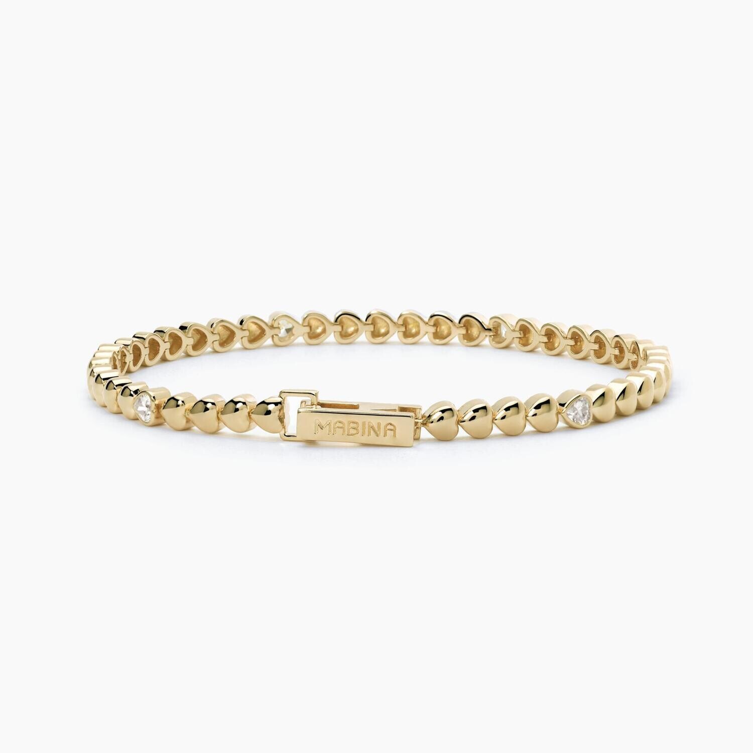 Bracciale argento dorato con cuori PENSIERO STUPENDO