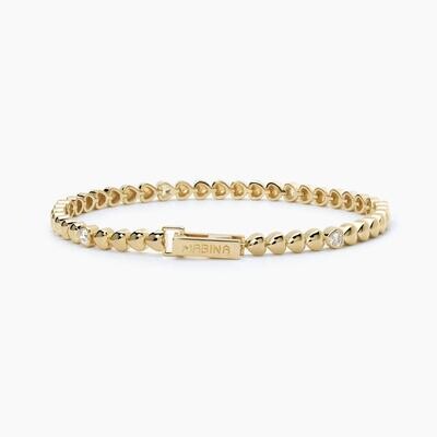 Bracciale argento dorato con cuori PENSIERO STUPENDO