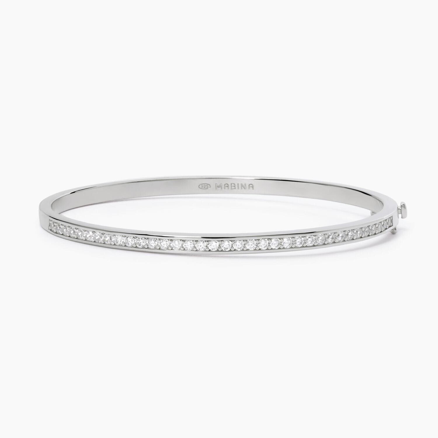 Bracciale rigido in argento con pietre LADY B