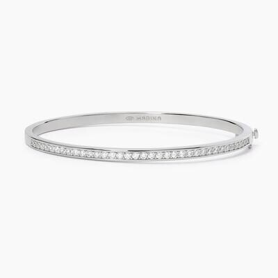 Bracciale rigido in argento con pietre LADY B