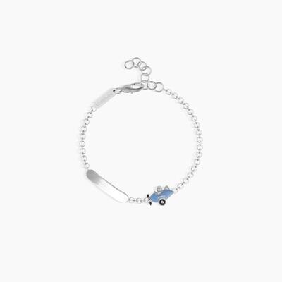 Bracciale aeroplanino con targhetta incidibile PLANE-TAG