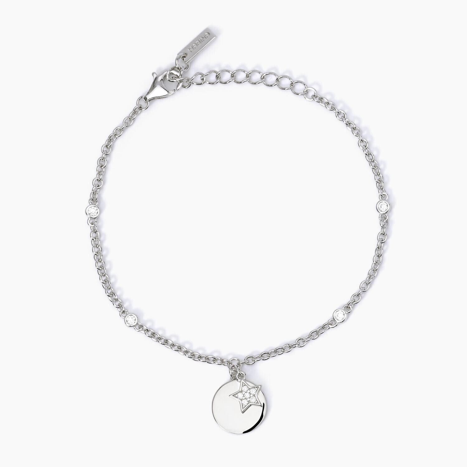 Bracciale ciondolo cerchio argento SOLO TUO