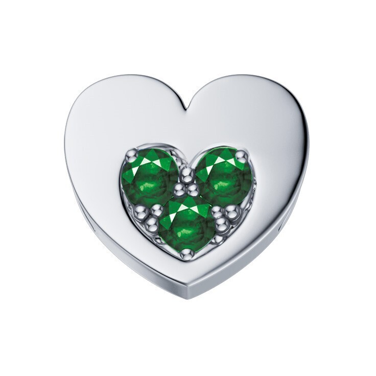 Cuore Nel Cuore in oro bianco e smeraldi