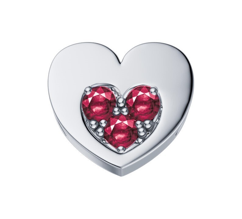 Cuore Nel Cuore in oro bianco e rubini
