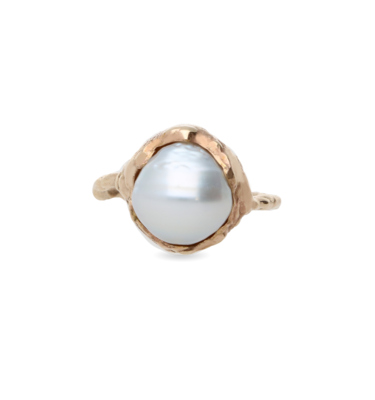 Anello in Oro Giallo 9kt e Perla Bianca Australia