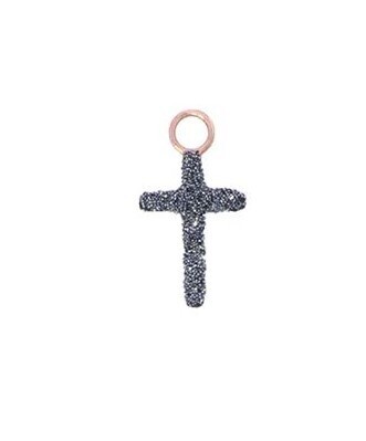 CHARM LUXURY PIERCING CROCE ORO ROSA E POLVERE DI DIAMANTE CROMO