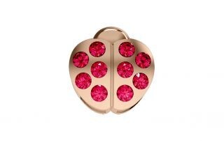 Coccinella oro rosa e rubini