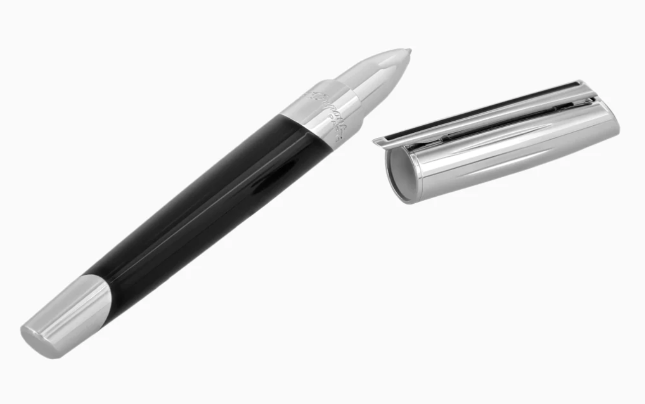 PENNA ROLLER NERA E METALLO ARGENTATO