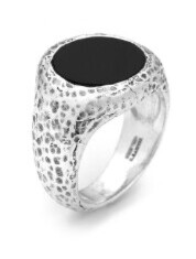 Anello Martellato Tondo Onice Grande