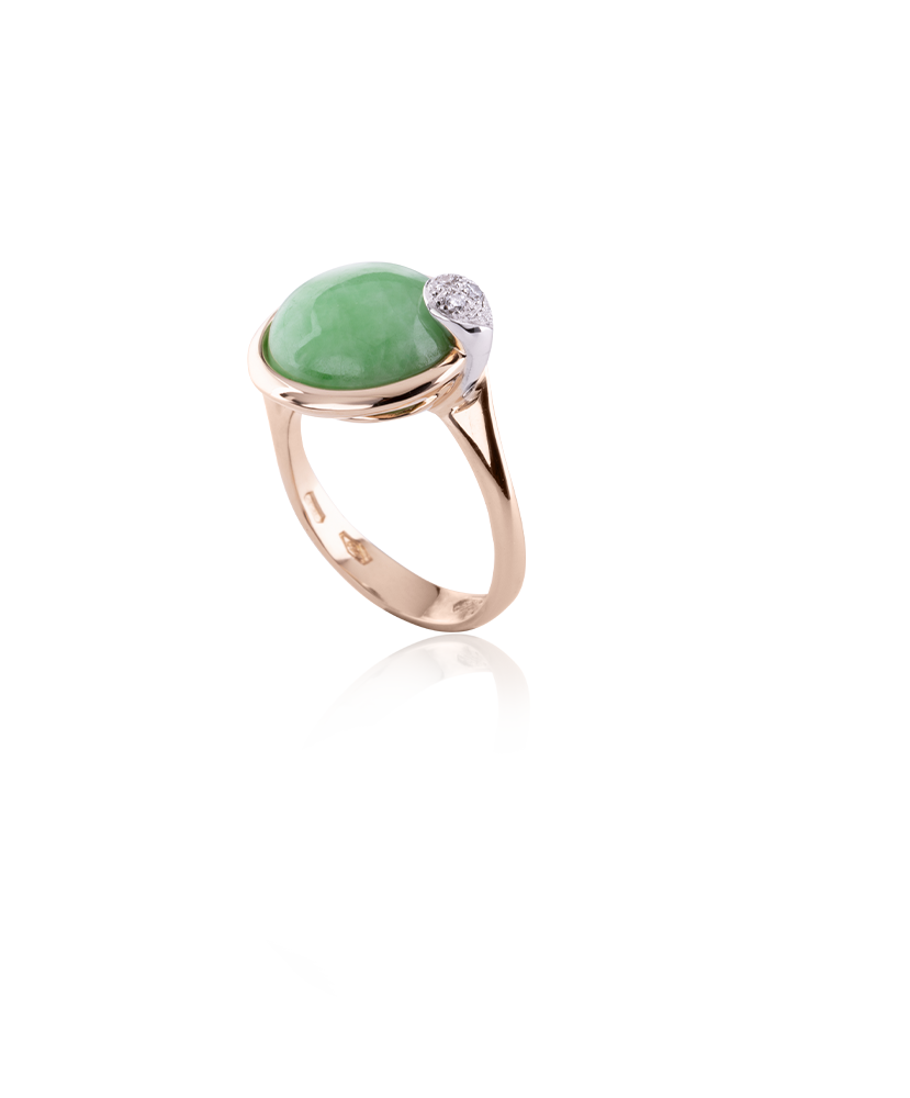 Anello Giada e diamanti