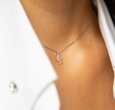 Girocollo argento/oro 9 kt con PESCE