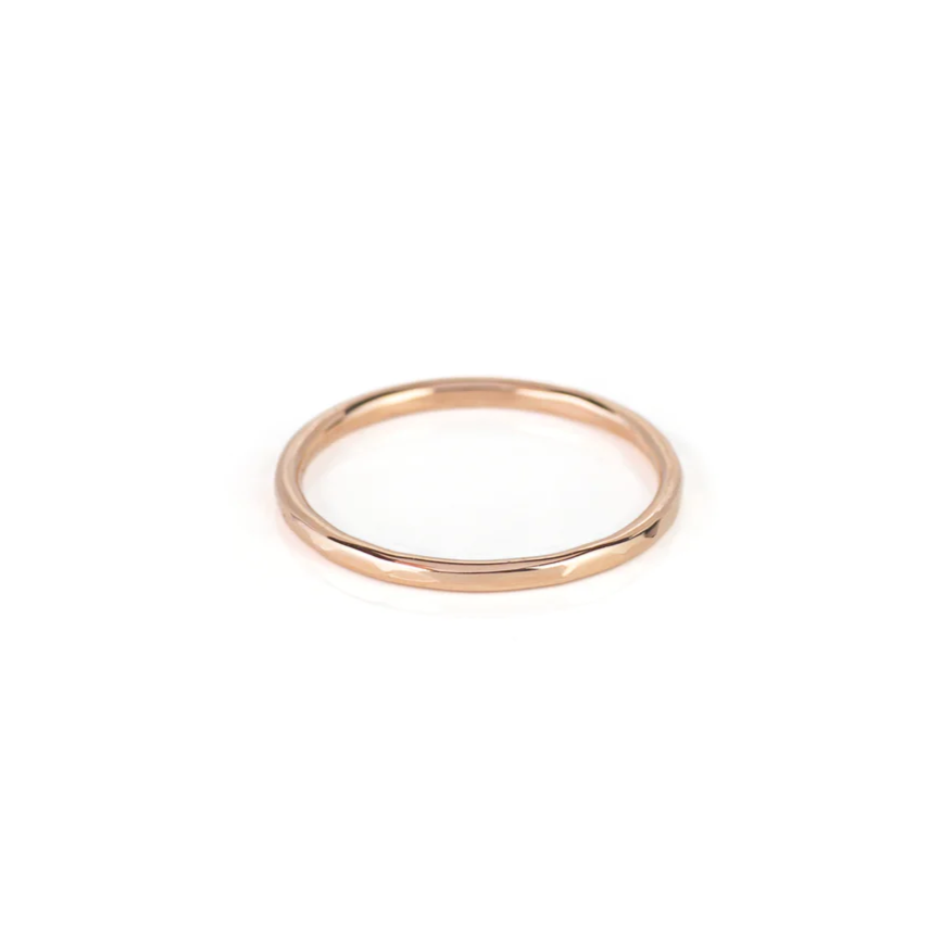 Anello sfaccettato mini oro rosa 9 kt