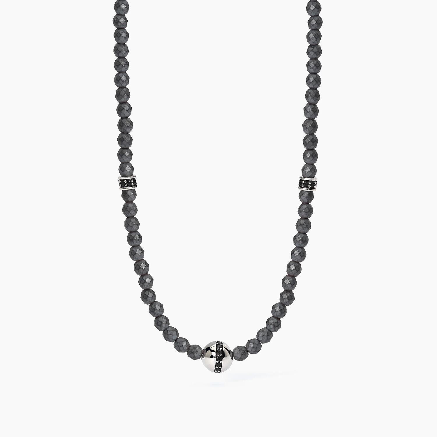 Collana in argento con ematite BOHÉMIEN