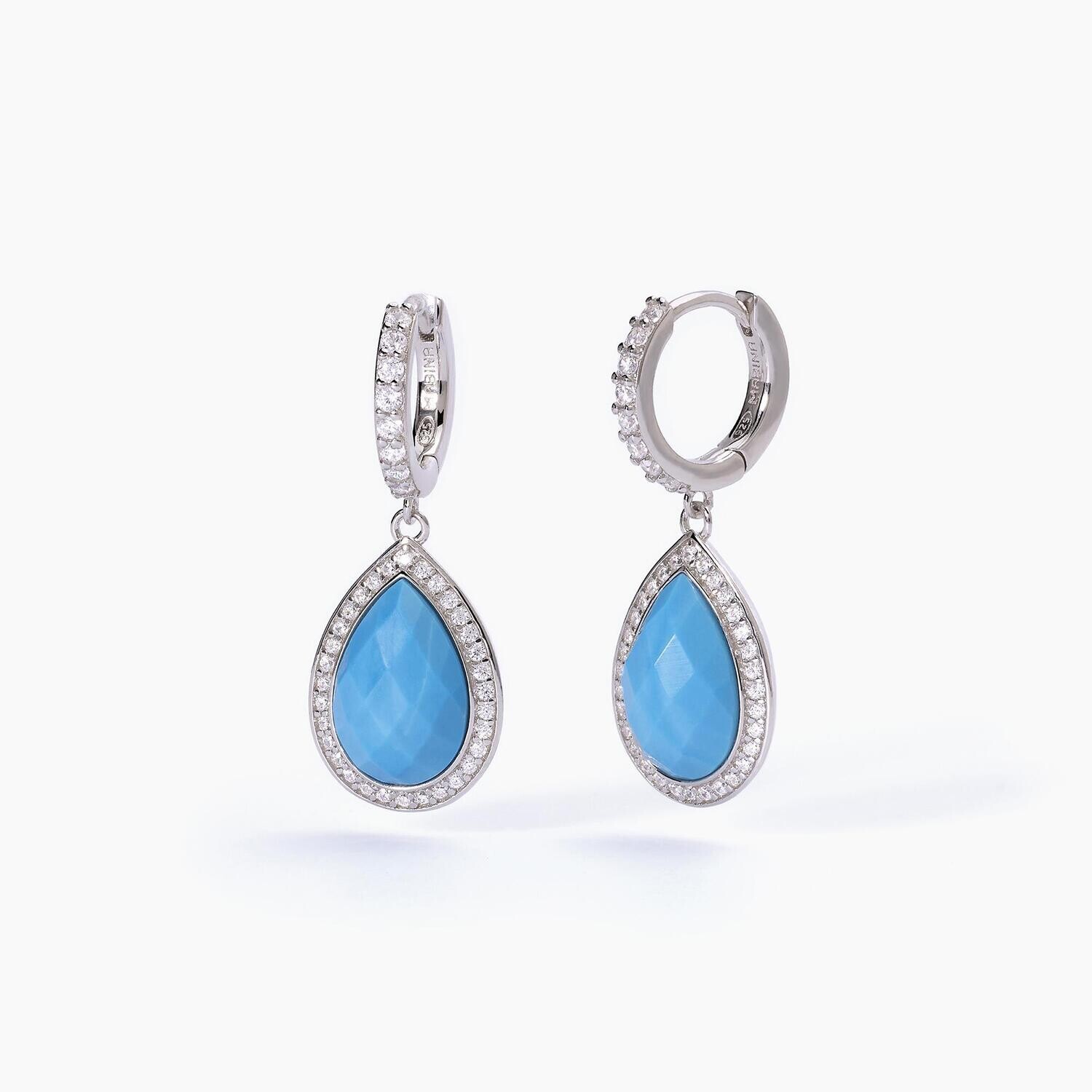 Orecchini in argento con turchese e zirconi bianchi DIVA