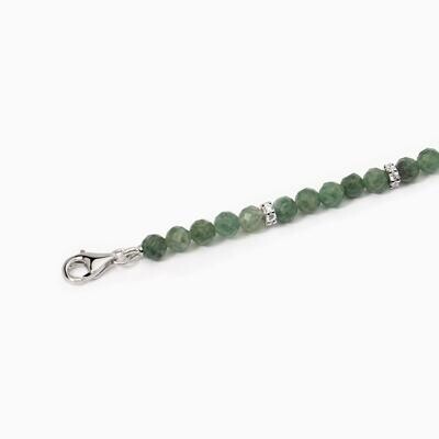 Bracciale in argento con agata verde e zirconi bianchi COLOR CODE