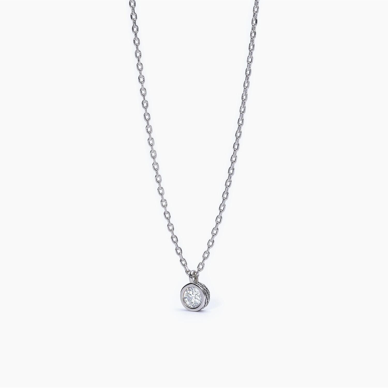 Collana in argento con punto luce tondo BRIGHT