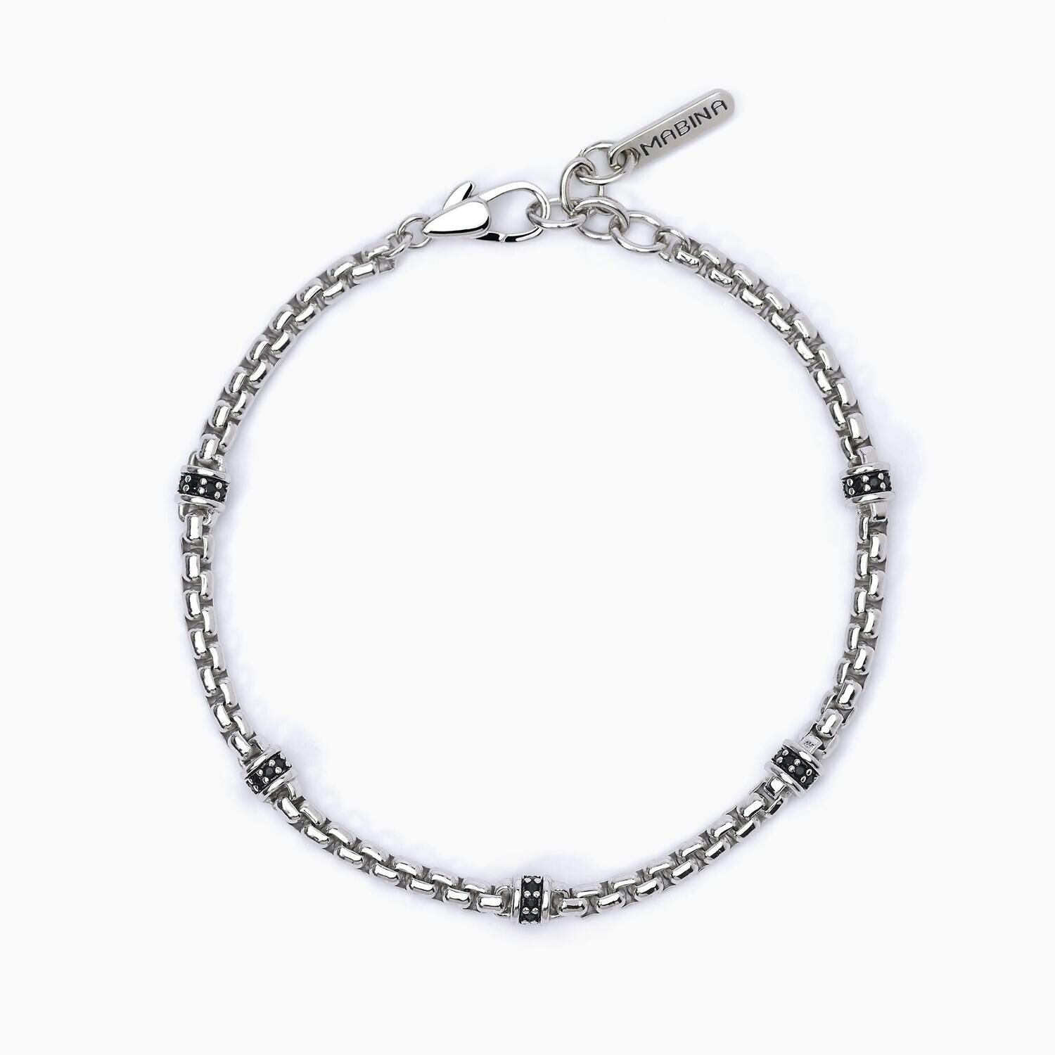 Bracciale con inserti neri MONTECARLO