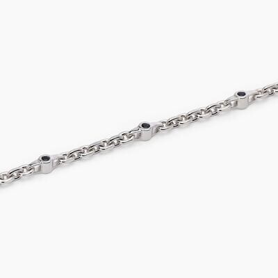 Bracciale con catena rolò e inserti neri CONTEMPORANEO