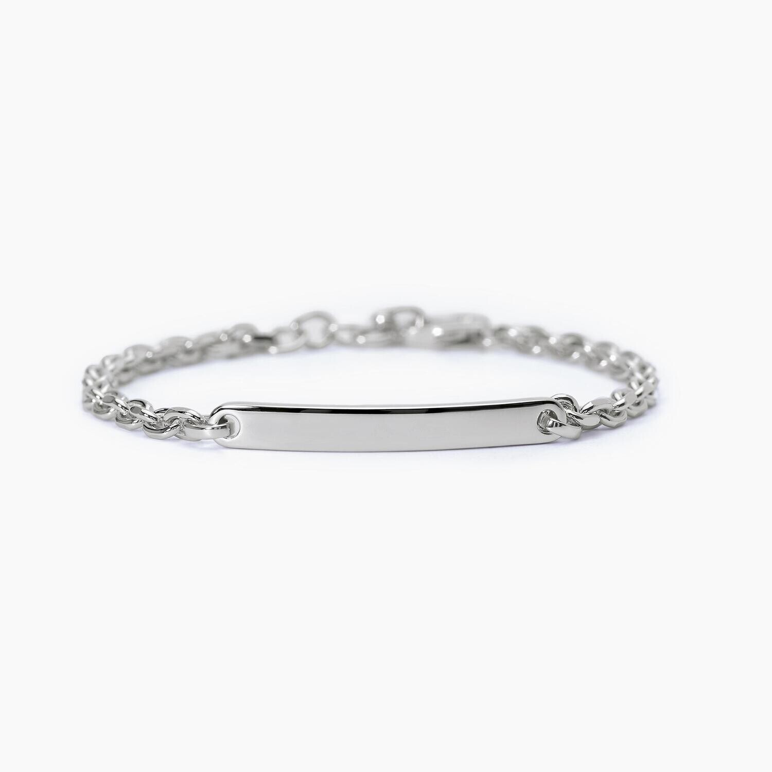 Bracciale con catena rolò e piastra FIRST