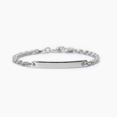 Bracciale con catena rolò e piastra FIRST